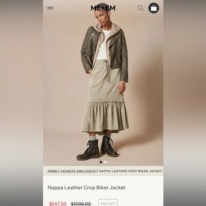 Me + Em Nappa Crop Biker Jacket